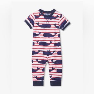 Hatley Nautical Whales Baby Romper 3-6M NWT